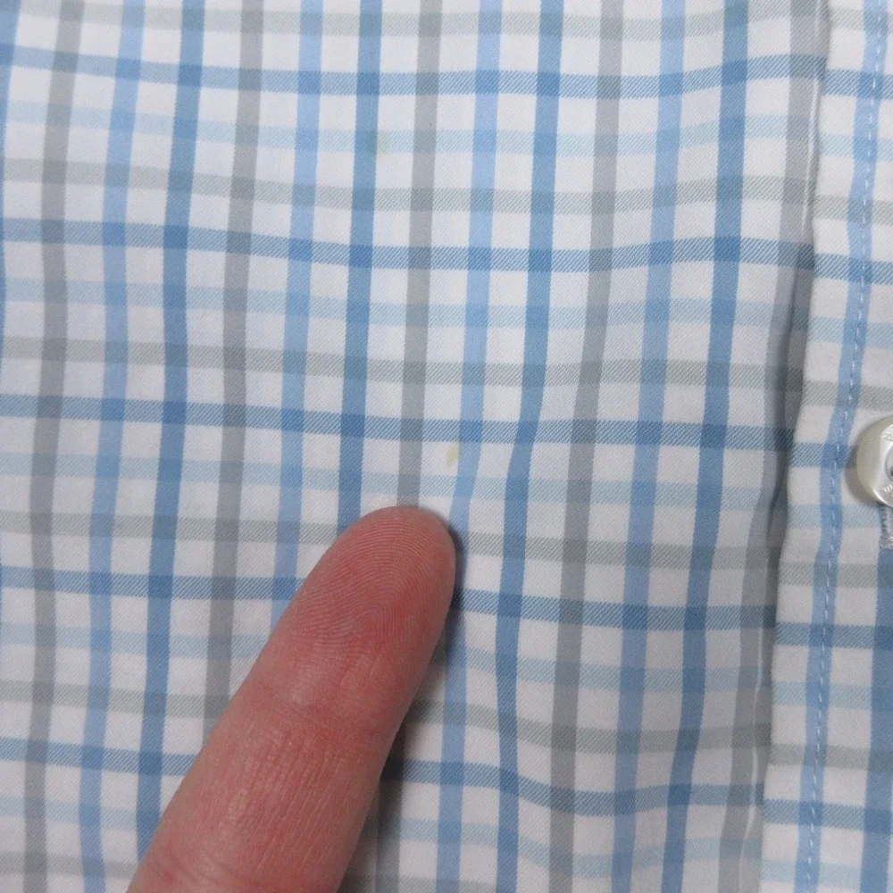Vineyard Vines Shirt Mens Large Blue Plaid Slim Fit Whale Performance Button Up